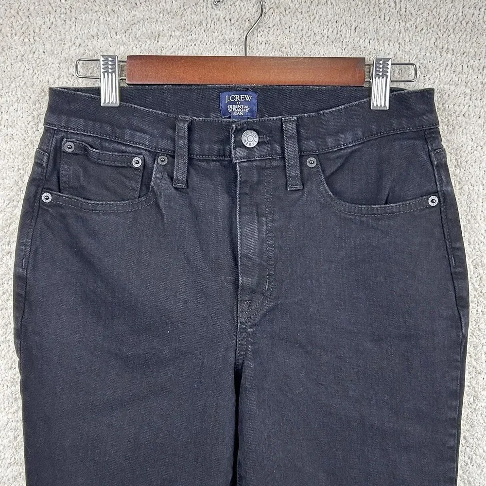 J. Crew Essential Straight Jeans Womens 28 Black Casual Cotton Straight Workwear